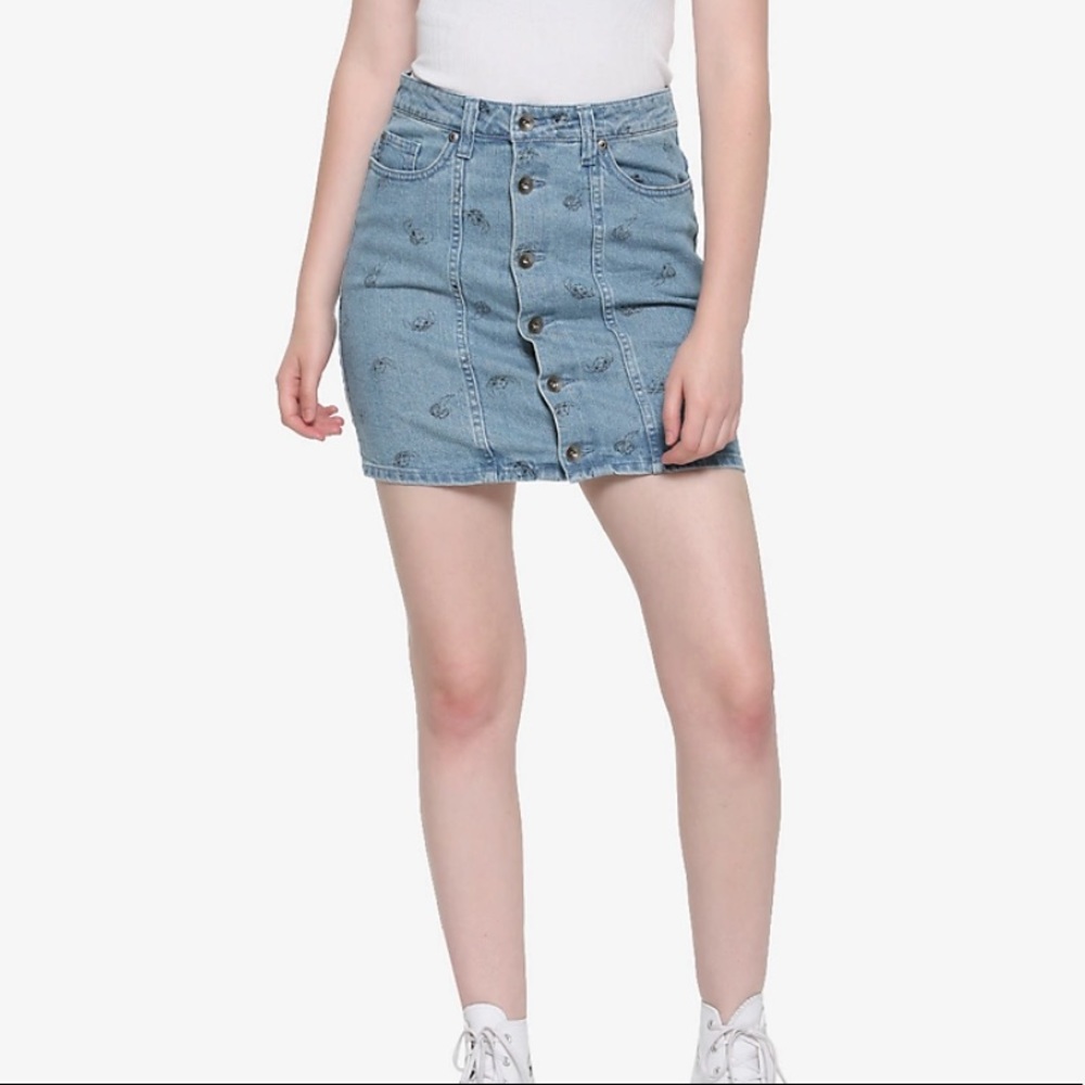 Disney stitch denim skirt